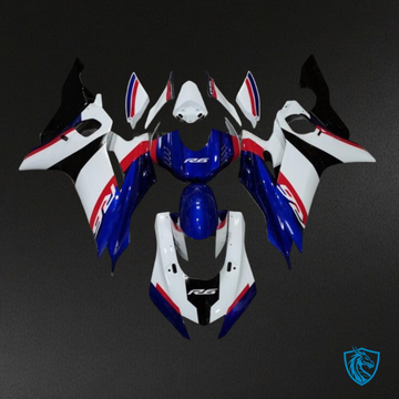 Yamaha YZF R6 (2017-2019) White, Blue & Red Fairing Kit - Aftermarket ABS Bodywork
