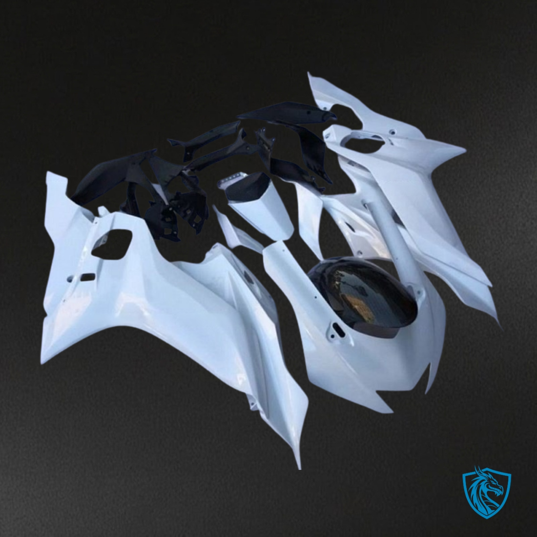 Yamaha YZF R6 (2017-2019) White & Black No Logo - MERGEment Motorcycle Fairings Kit