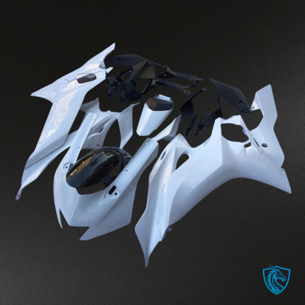 Yamaha YZF R6 (2017-2019) White & Black No Logo - MERGEment Motorcycle Fairings Kit