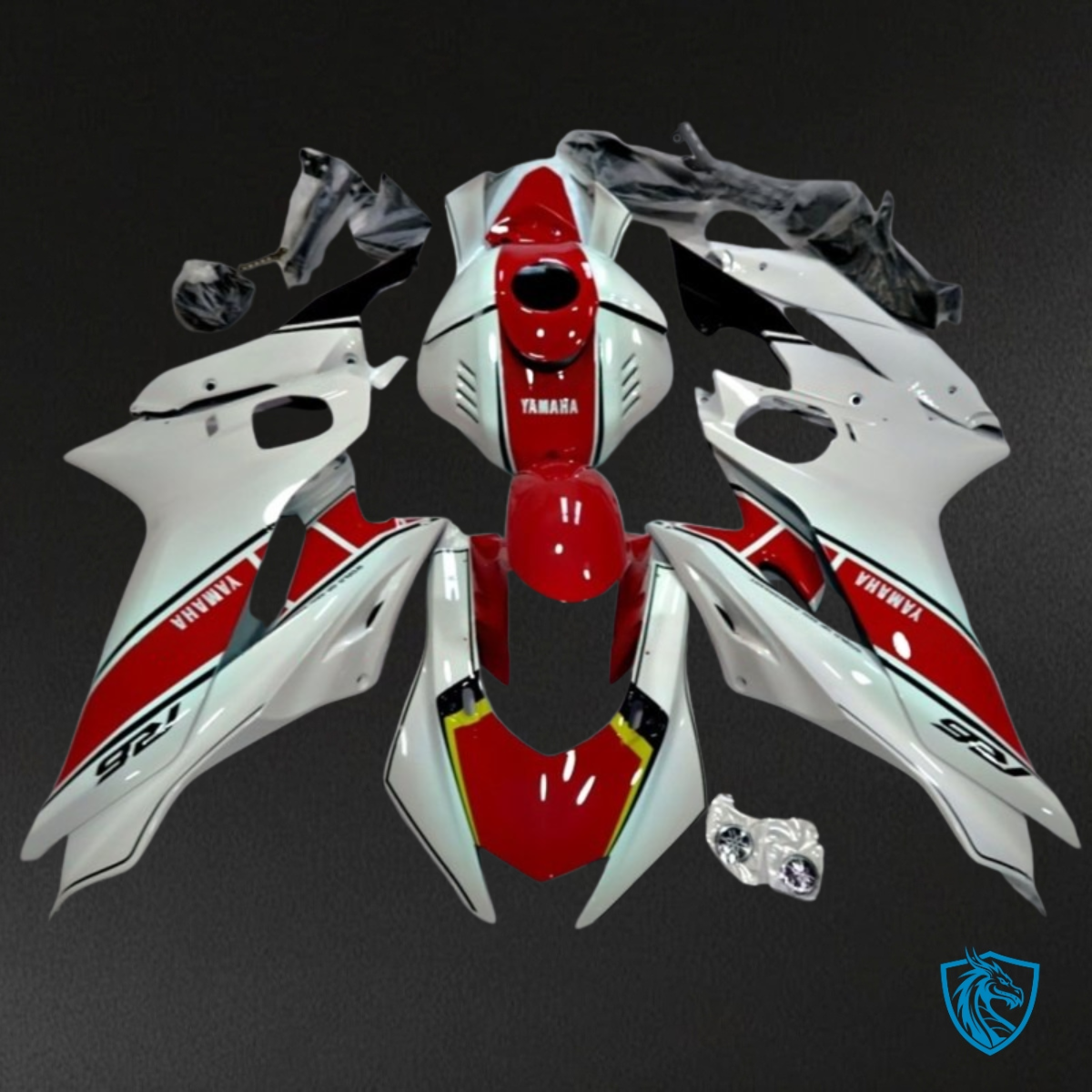 Yamaha YZF R6 (2017-2019) Gloss White & Red - Custom ABS Fairing Kit