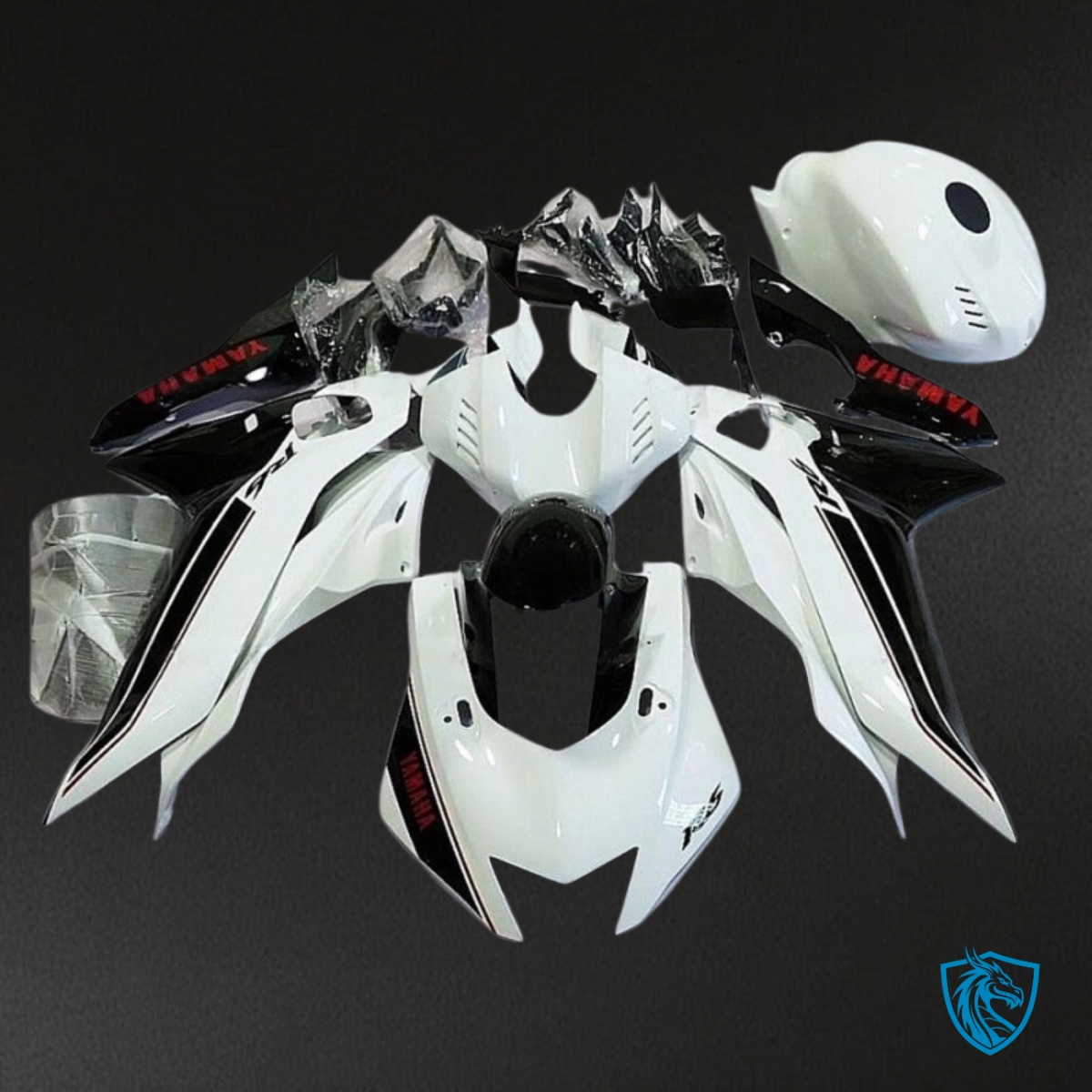 Yamaha YZF R6 (2017-2019) White, Black & Red Stripe Fairing Kit - Aftermarket ABS Bodywork