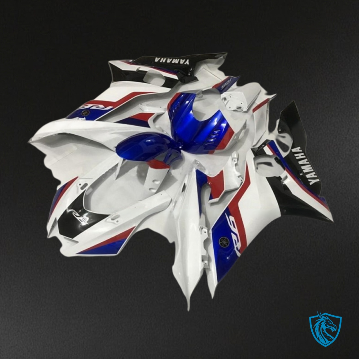 Yamaha YZF R6 (2017-2019) White, Blue & Red Logo Fairing Kit | ABS Bodywork