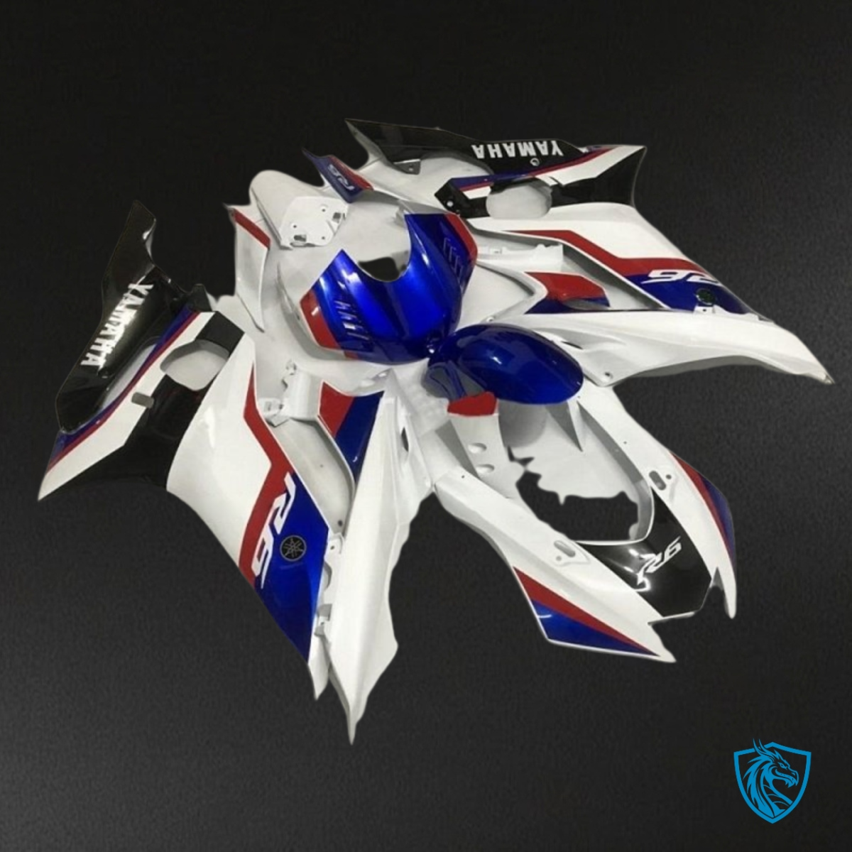 Yamaha YZF R6 (2017-2019) White, Blue & Red Logo Fairing Kit | ABS Bodywork