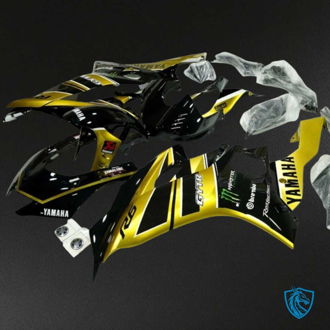 Yamaha YZF R6 (2017-2019) Yellow & Black Glossy Fairing Kit | ABS Bodywork