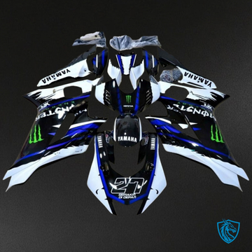 Yamaha YZF R6 (2017-2019) Black, White & Blue - Custom ABS Fairing Kit