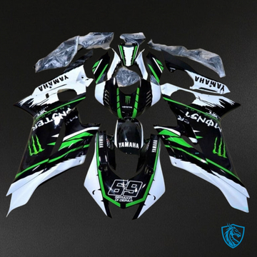 Yamaha YZF R6 (2017-2019) Black, White & Green - MERGEment Motorcycle Fairings Kit