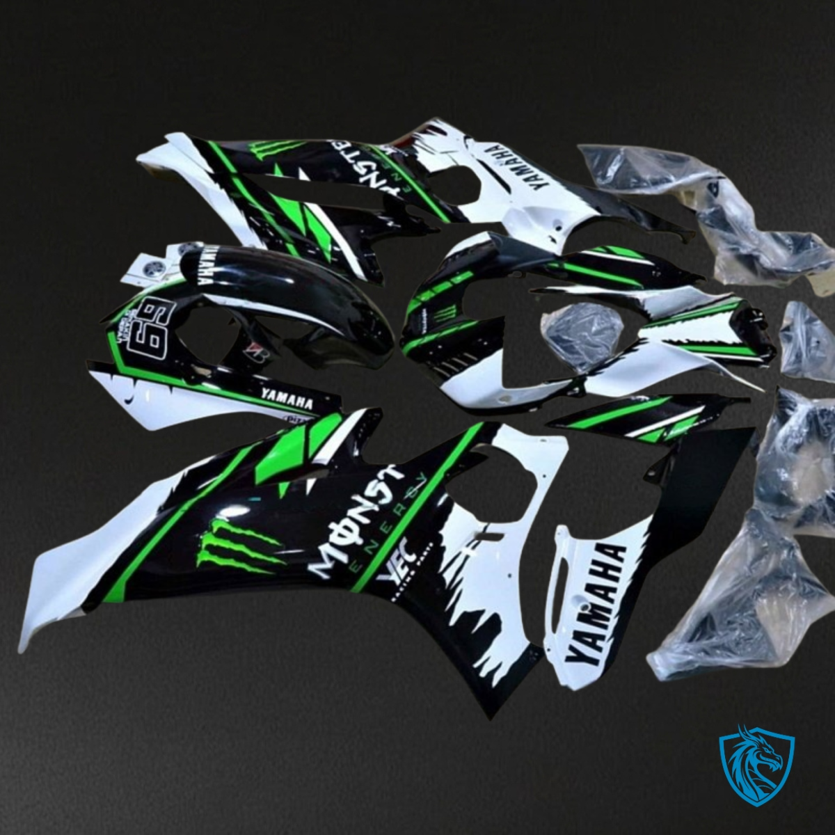 Yamaha YZF R6 (2017-2019) Black, White & Green - MERGEment Motorcycle Fairings Kit
