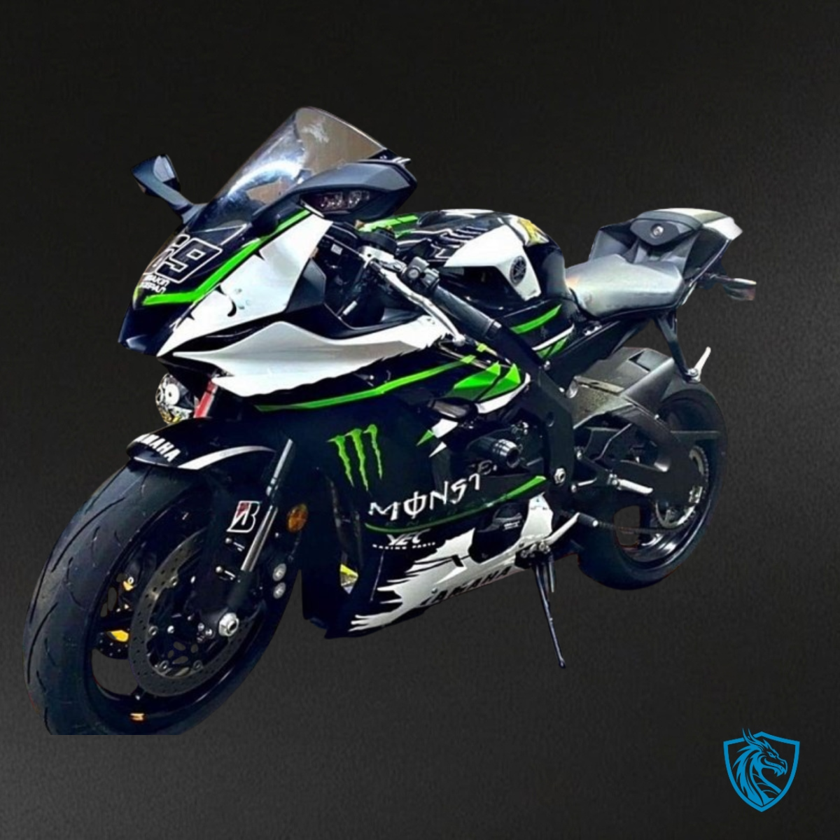 Yamaha YZF R6 (2017-2019) Black, White & Green - MERGEment Motorcycle Fairings Kit