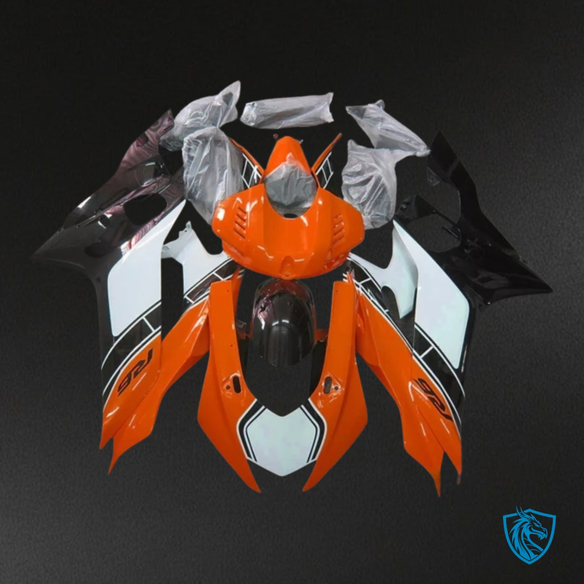 Yamaha YZF R6 (2017-2019) Orange, Black & White - Custom ABS Fairing Kit
