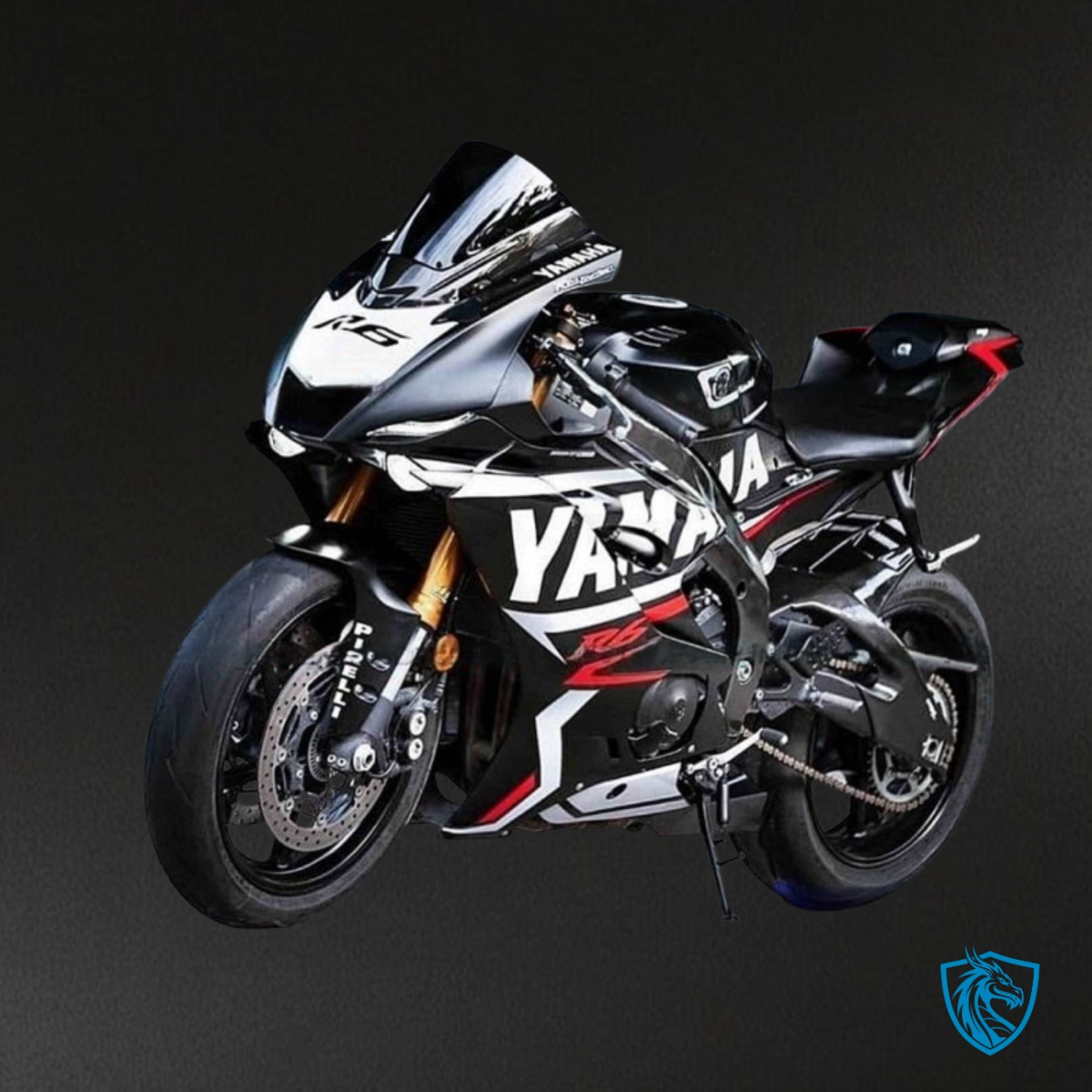 Yamaha YZF R6 (2017-2019) Black, Blue & White Logo Matte - Custom ABS Fairing Kit