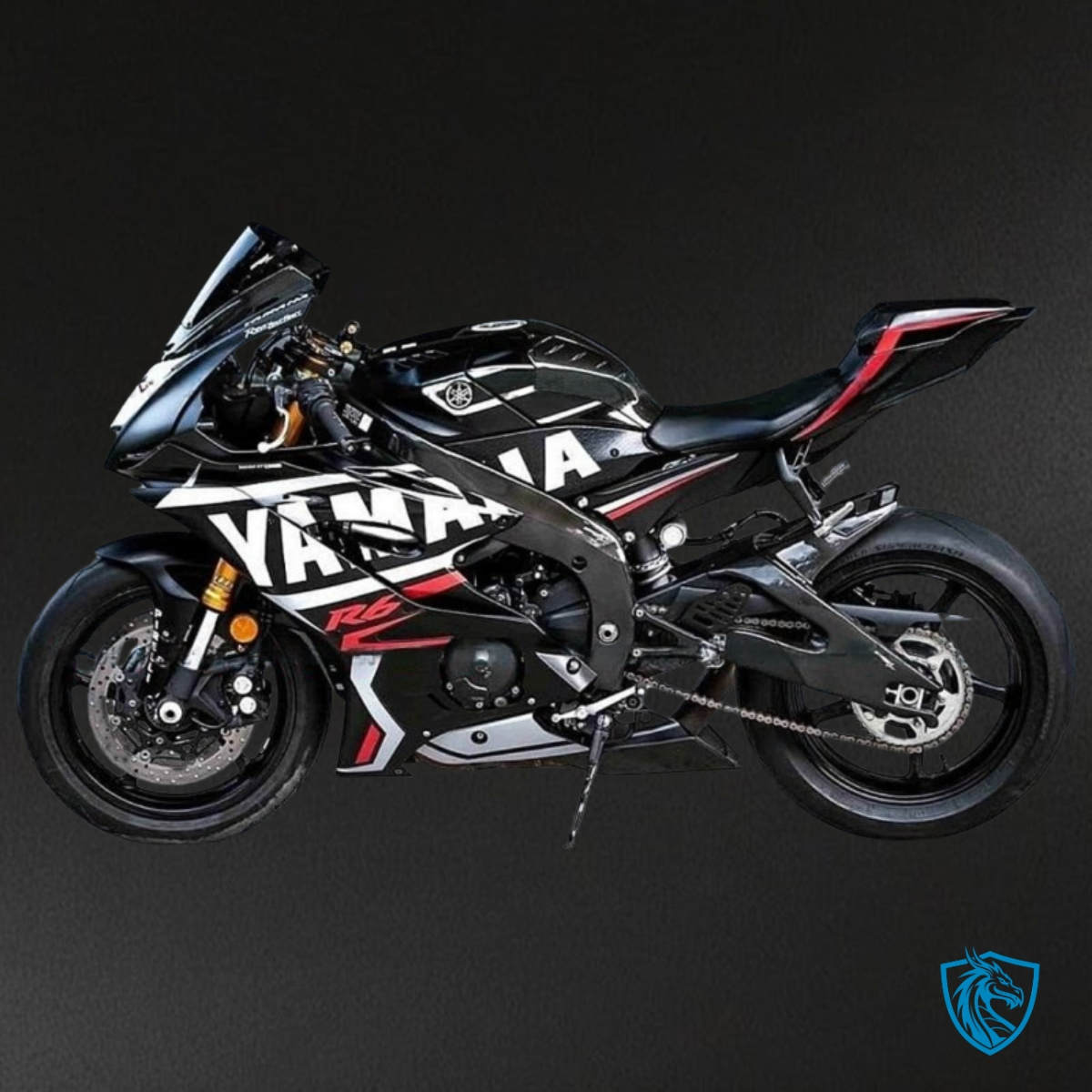 Yamaha YZF R6 (2017-2019) Black, Blue & White Logo Matte - Custom ABS Fairing Kit