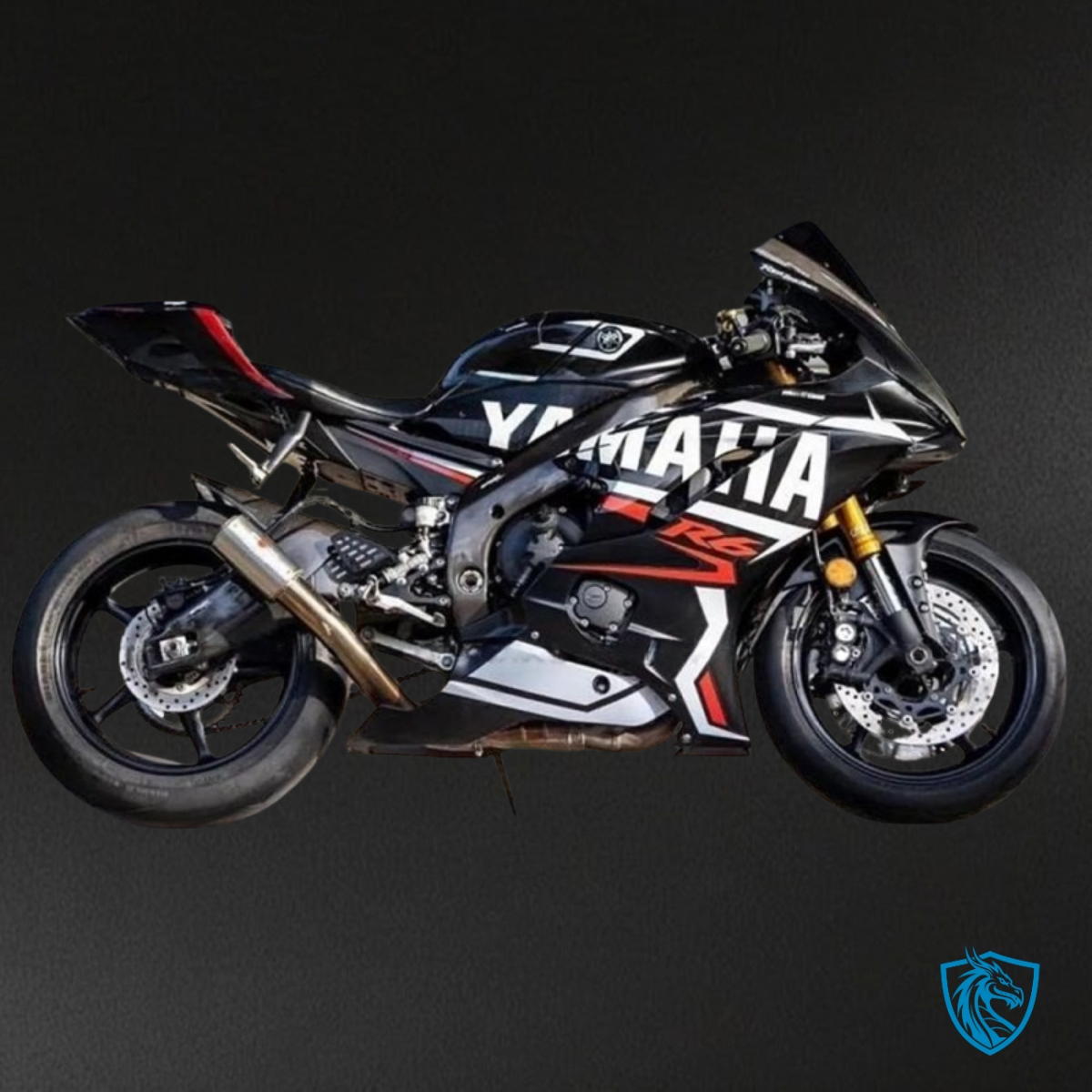 Yamaha YZF R6 (2017-2019) Black, Blue & White Logo Matte - Custom ABS Fairing Kit