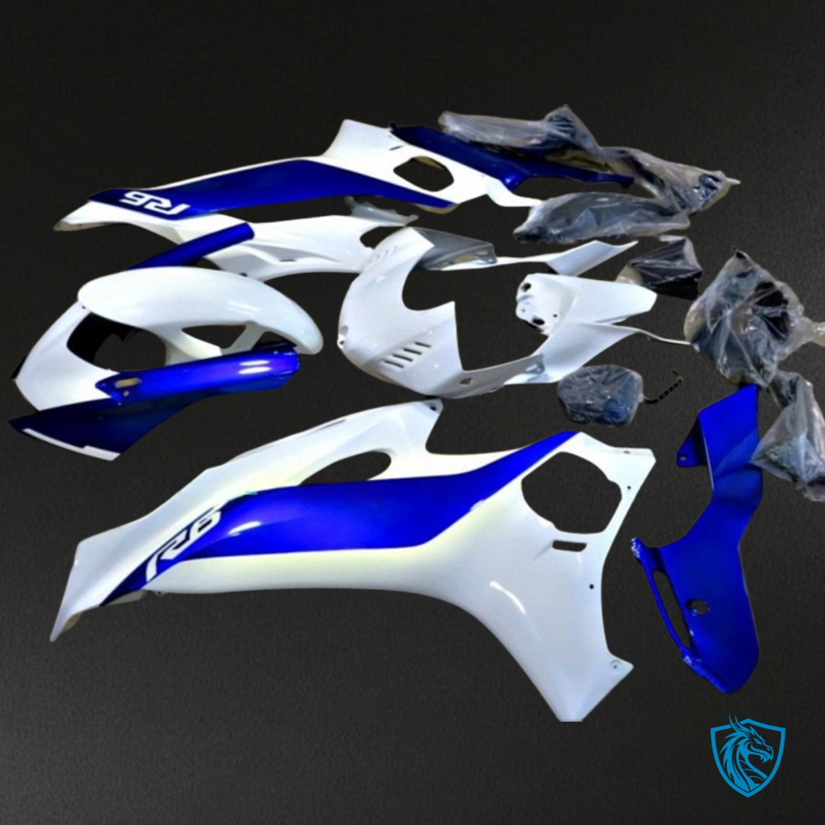 Yamaha YZF R6 (2017-2019) Blue & White Fairing Kit - Aftermarket ABS Bodywork
