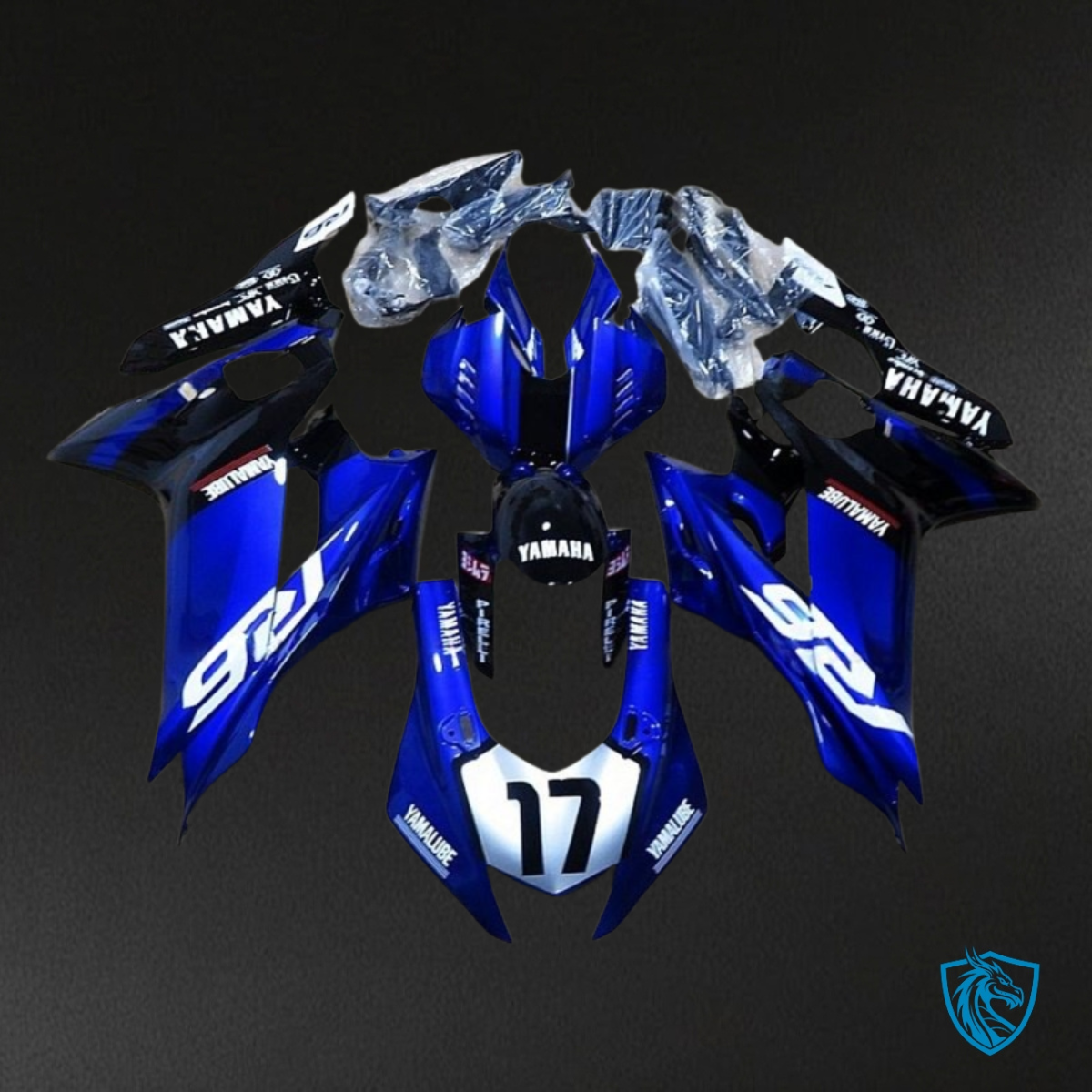 Yamaha YZF R6 (2017-2019) Glossy Blue, White & Black - MERGEment Motorcycle Fairings Kit
