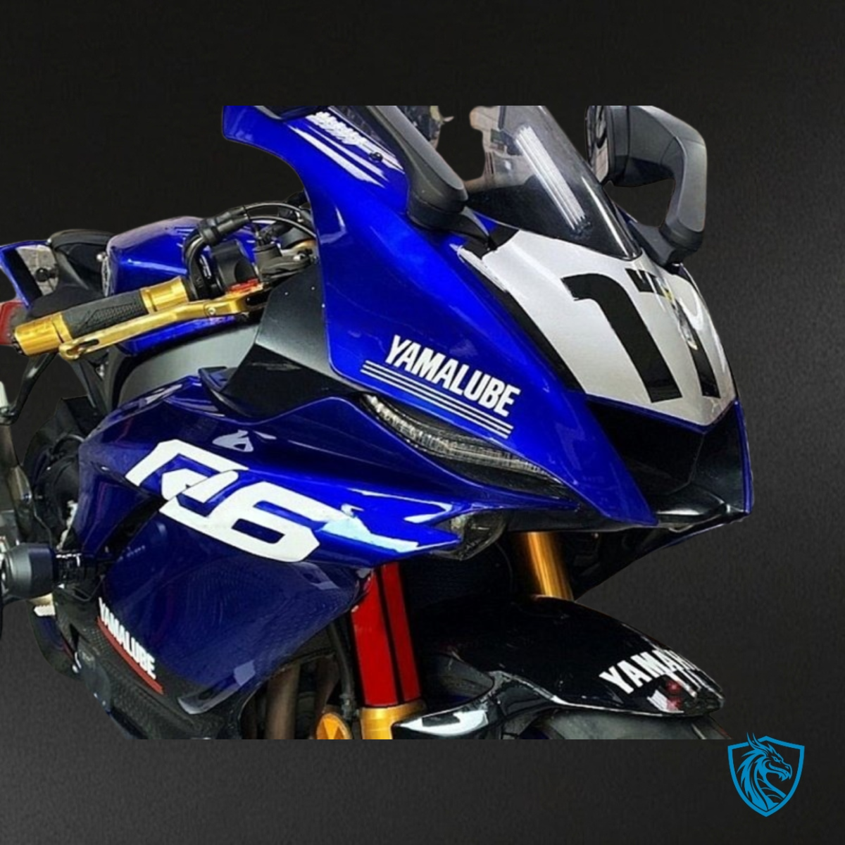 Yamaha YZF R6 (2017-2019) Glossy Blue, White & Black - MERGEment Motorcycle Fairings Kit