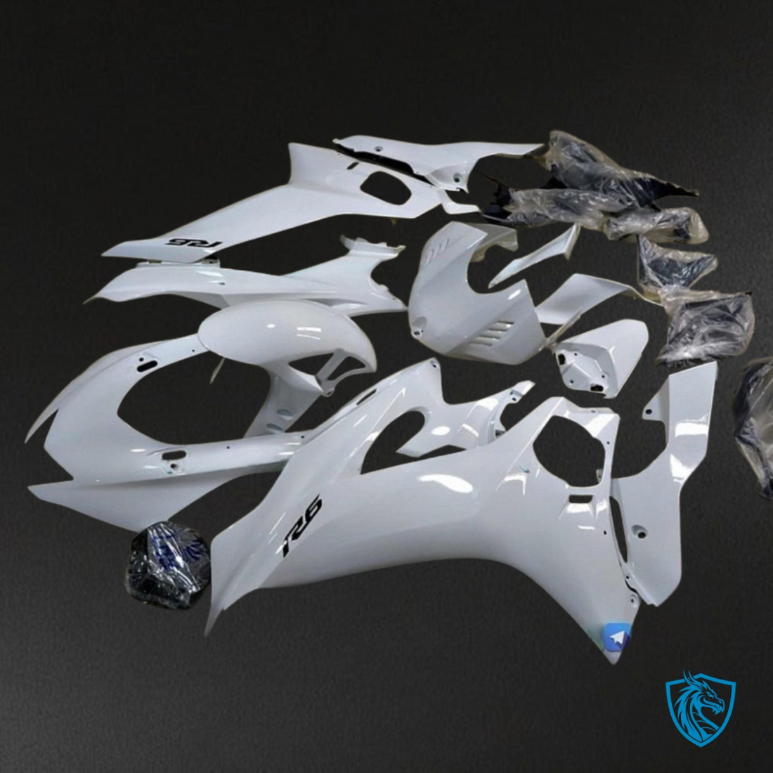 Yamaha YZF R6 (2017-2019) Glossy White Fairing Kit - Aftermarket ABS Bodywork