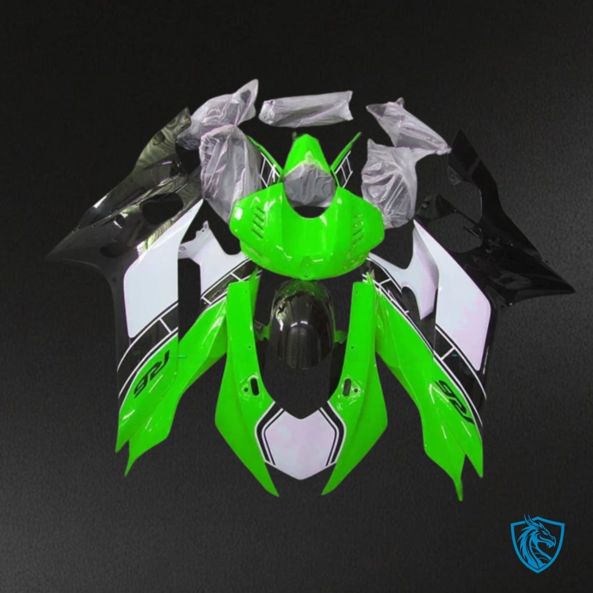 Yamaha YZF R6 (2017-2019) Green, White & Black - Custom ABS Fairing Kit