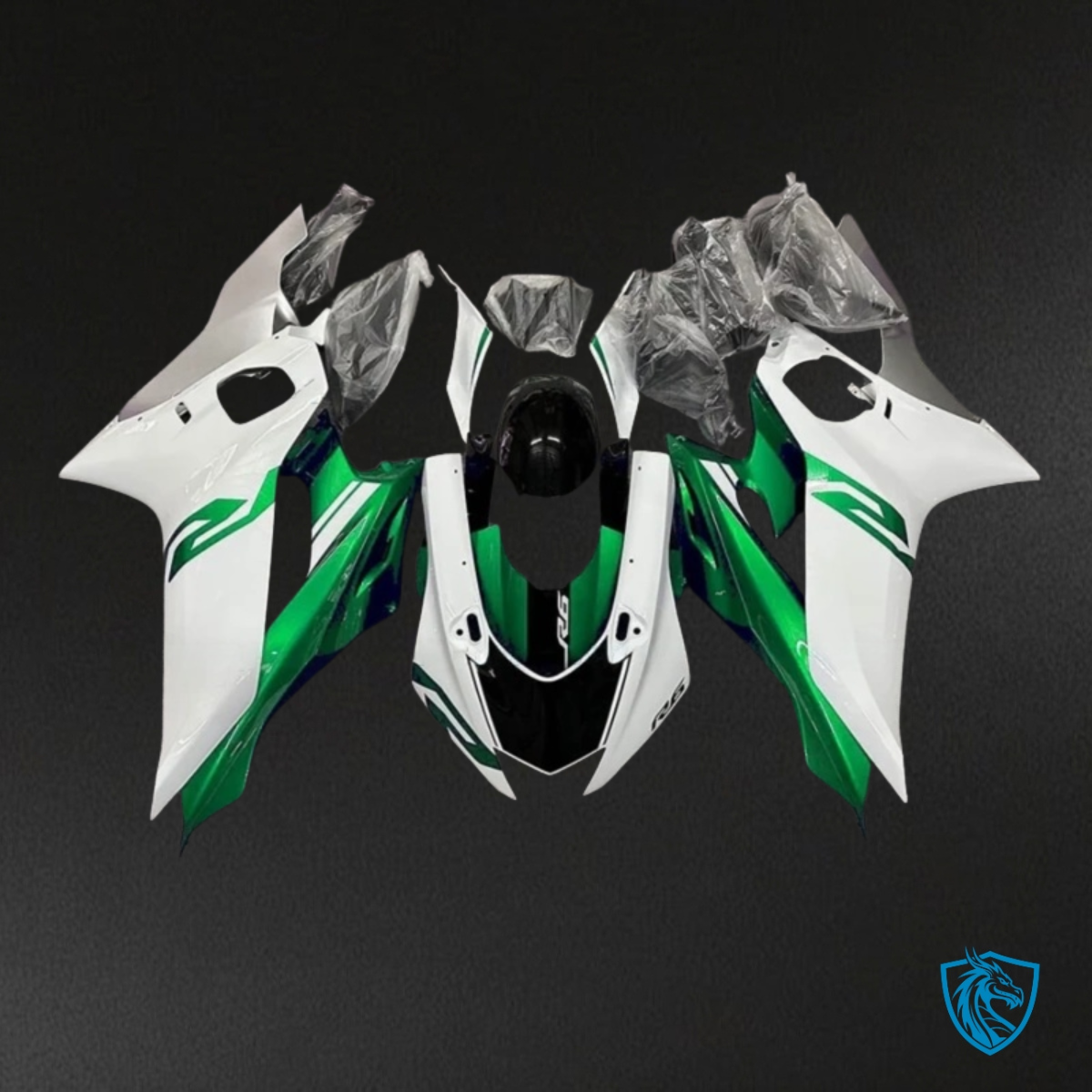 Yamaha YZF R6 (2017-2019) Green, White & Black Fairing Kit - Aftermarket ABS Bodywork