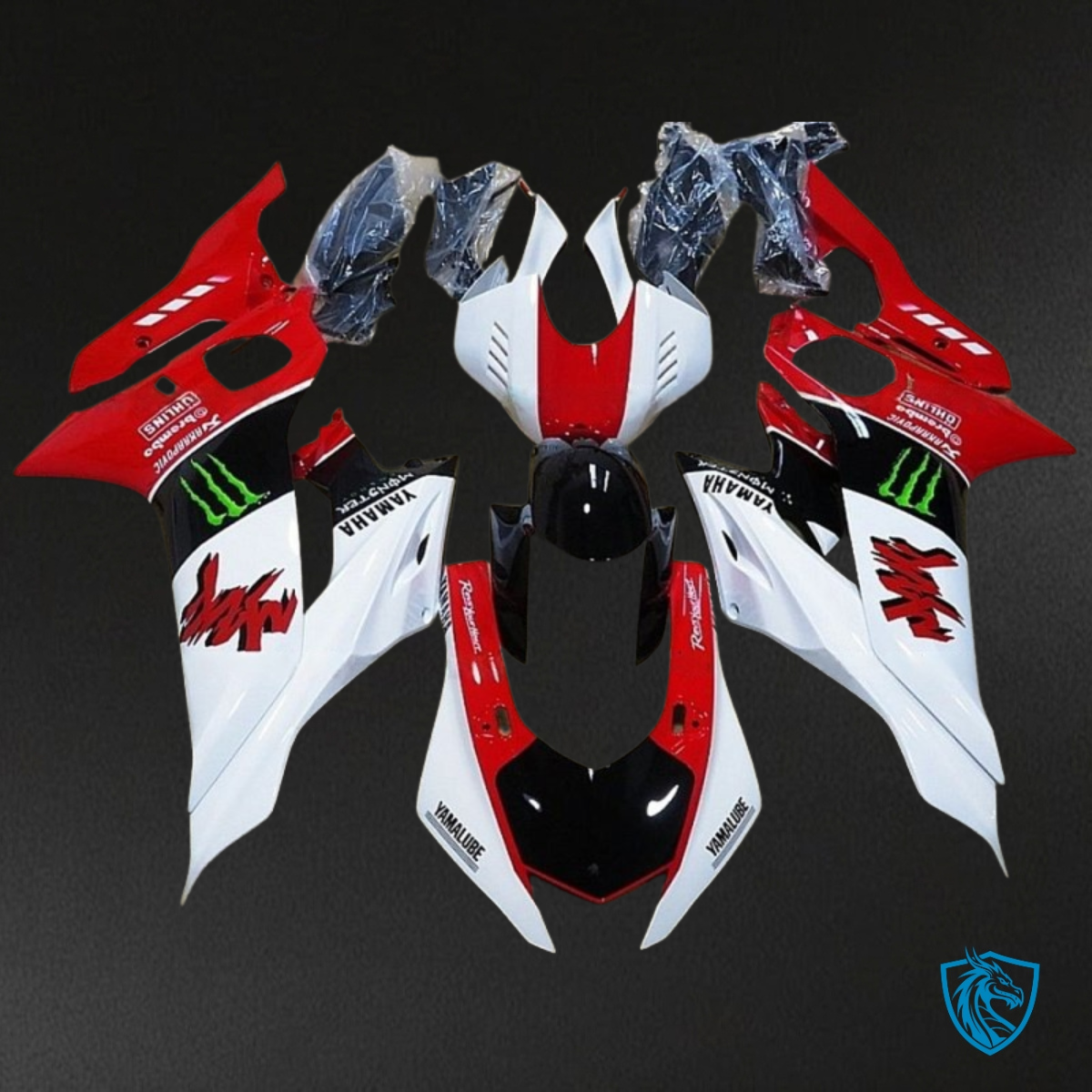 Yamaha YZF R6 (2017-2019) Red & White - Custom ABS Fairing Kit