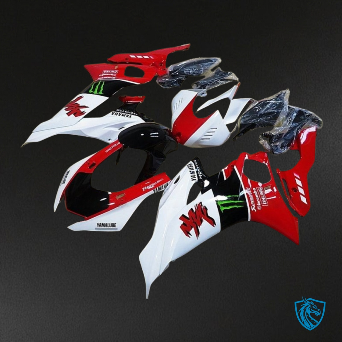 Yamaha YZF R6 (2017-2019) Red & White - Custom ABS Fairing Kit
