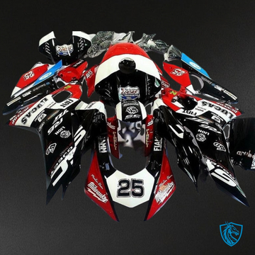 Yamaha YZF R6 (2017-2019) White, Red & Black - MERGEment Motorcycle Fairings Kit