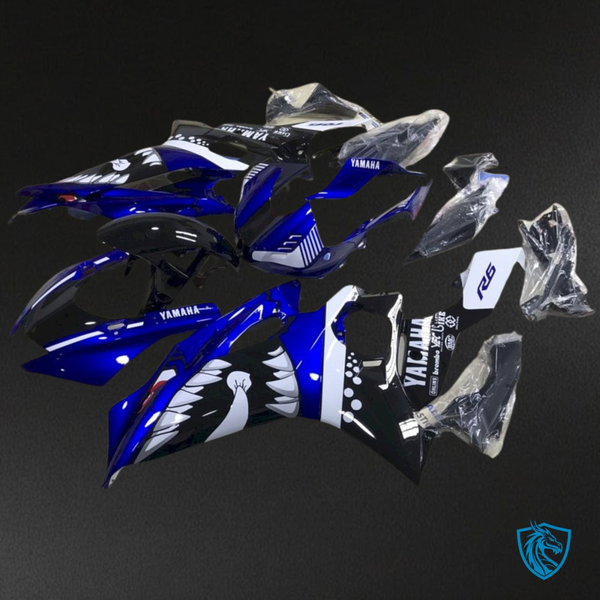 Yamaha YZF R6 (2017-2019) Blue & Black Shark Fairings Kit | ABS Bodywork