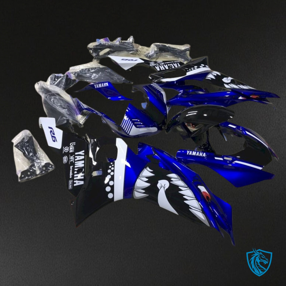 Yamaha YZF R6 (2017-2019) Blue & Black Shark Fairings Kit | ABS Bodywork