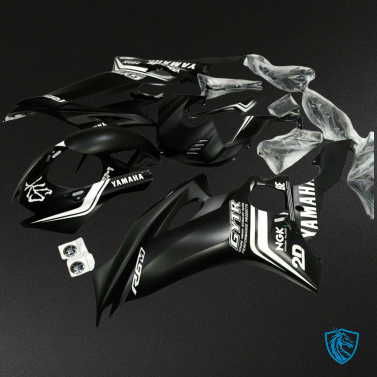 Yamaha YZF R6 (2017-2019) Black & White Fairings Kit | ABS Bodywork