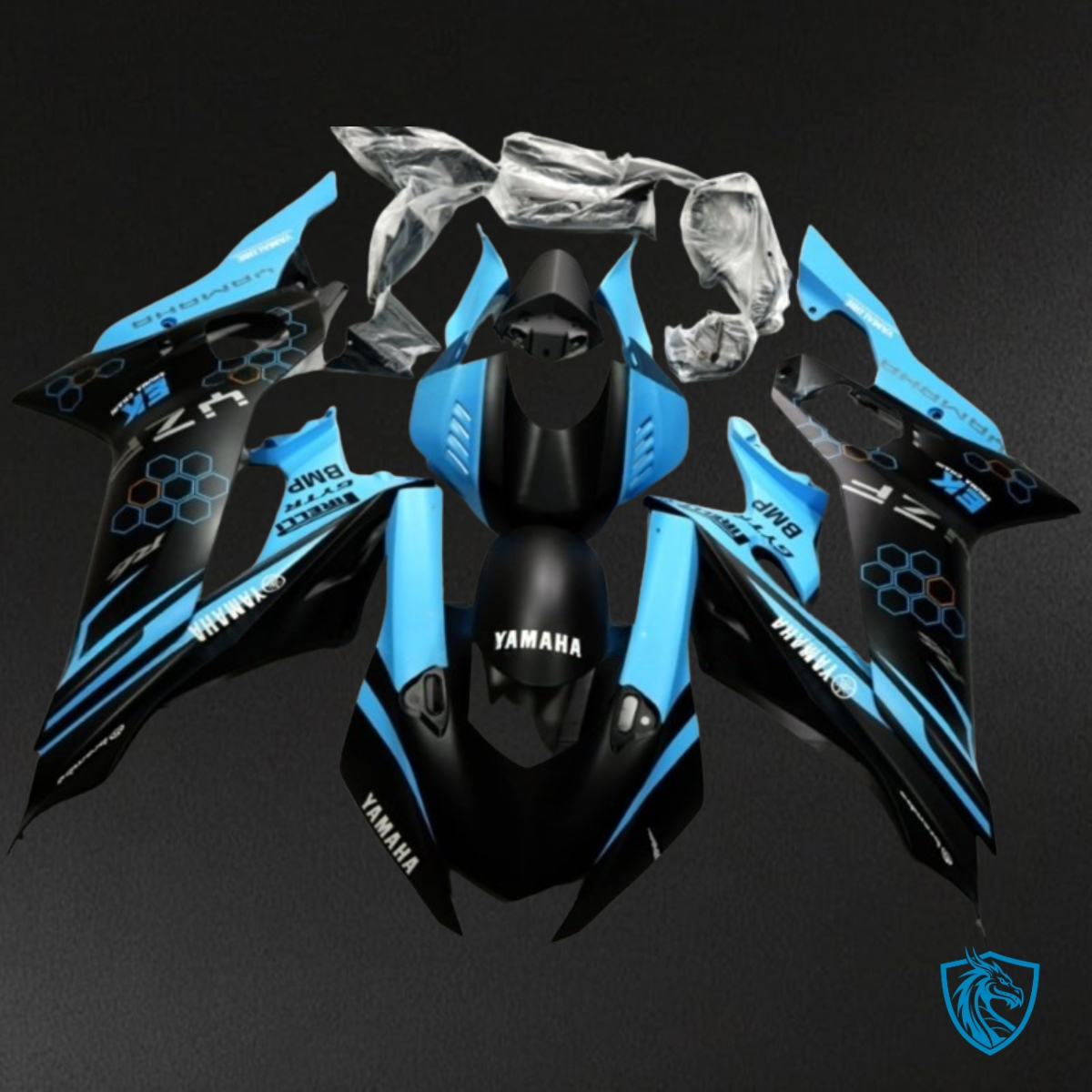 Yamaha YZF R6 (2017-2019) Black & Blue - Custom ABS Fairing Kit