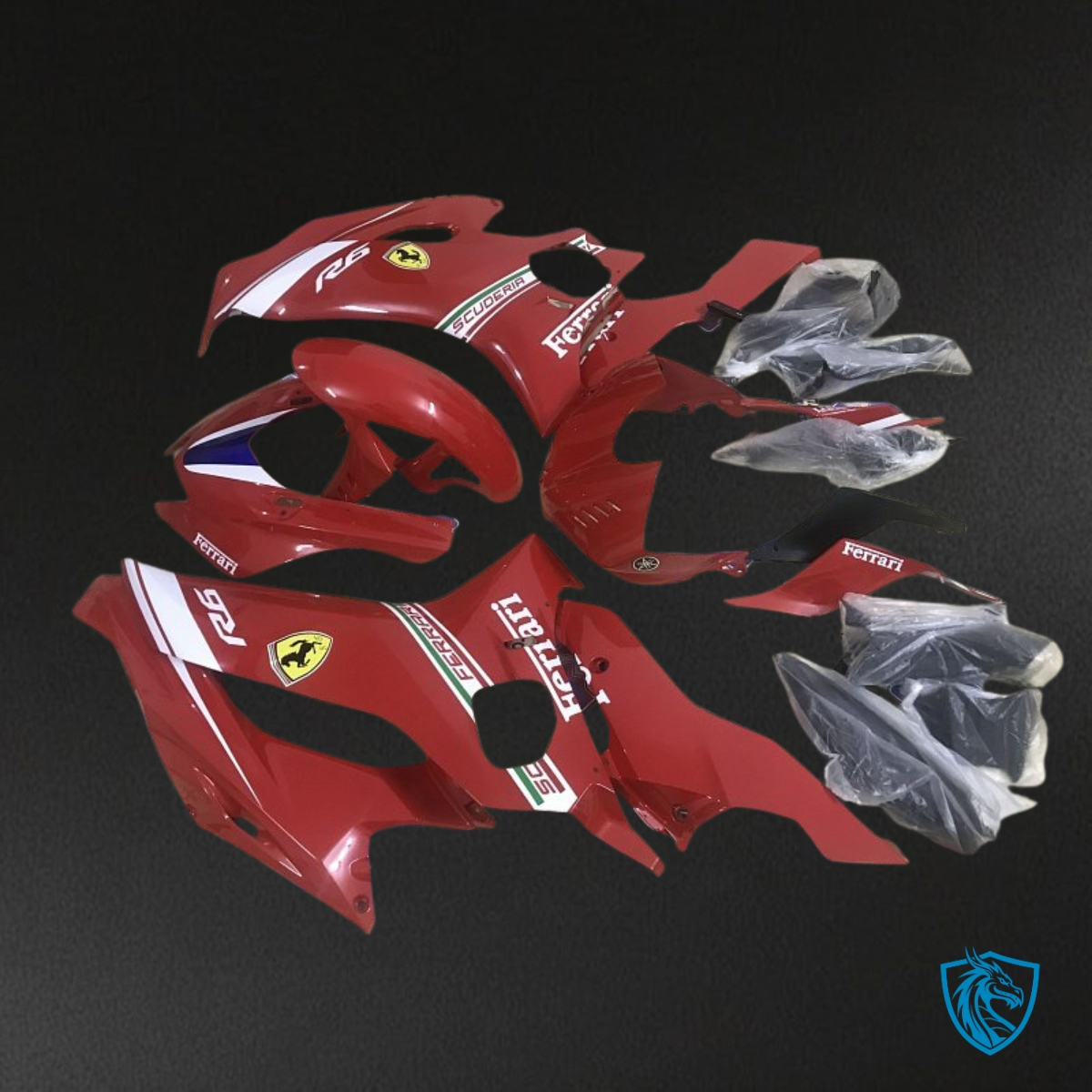 Yamaha YZF R6 (2017-2019) Red & White Ferrari Fairing Kit - Aftermarket ABS Bodywork