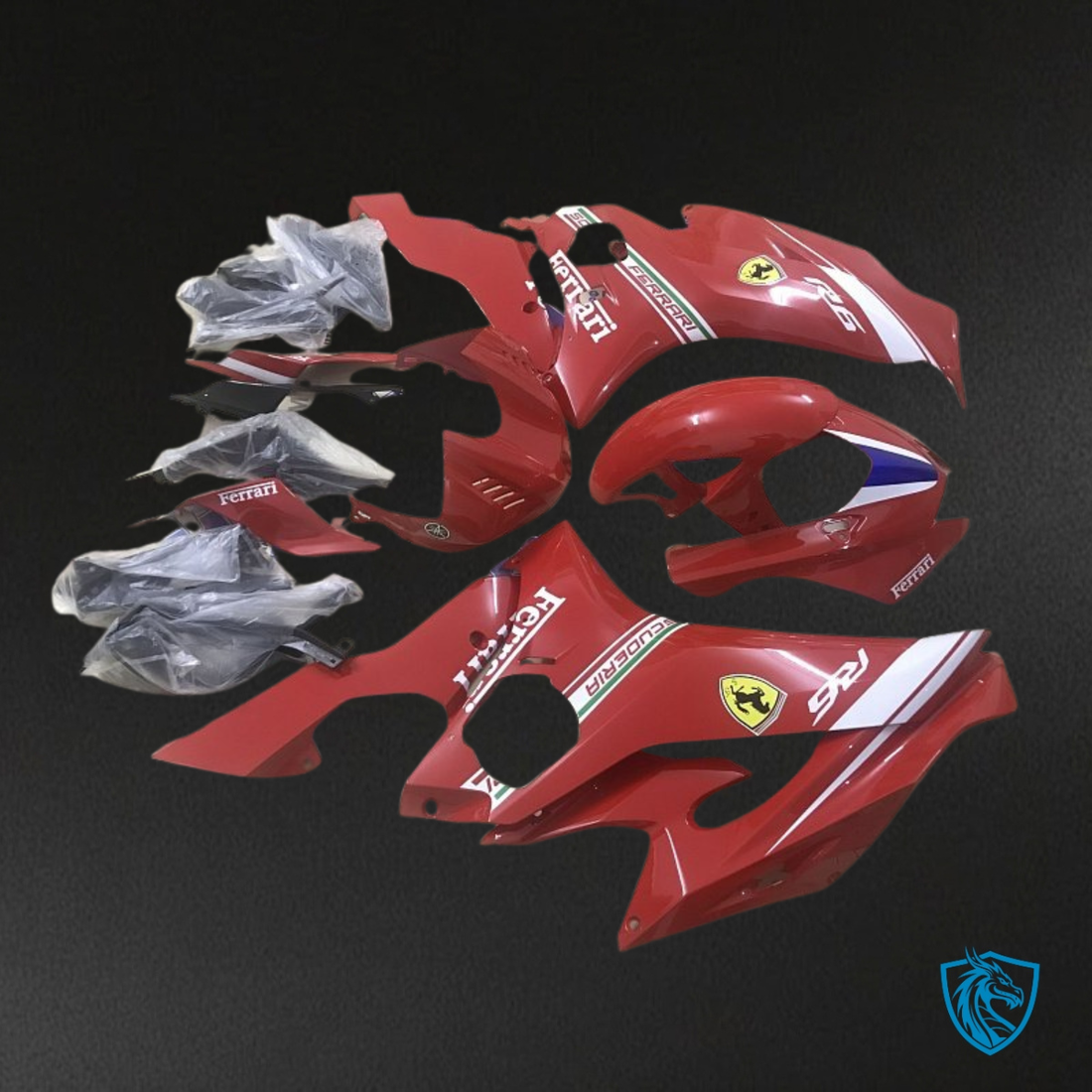Yamaha YZF R6 (2017-2019) Red & White Ferrari Fairing Kit - Aftermarket ABS Bodywork