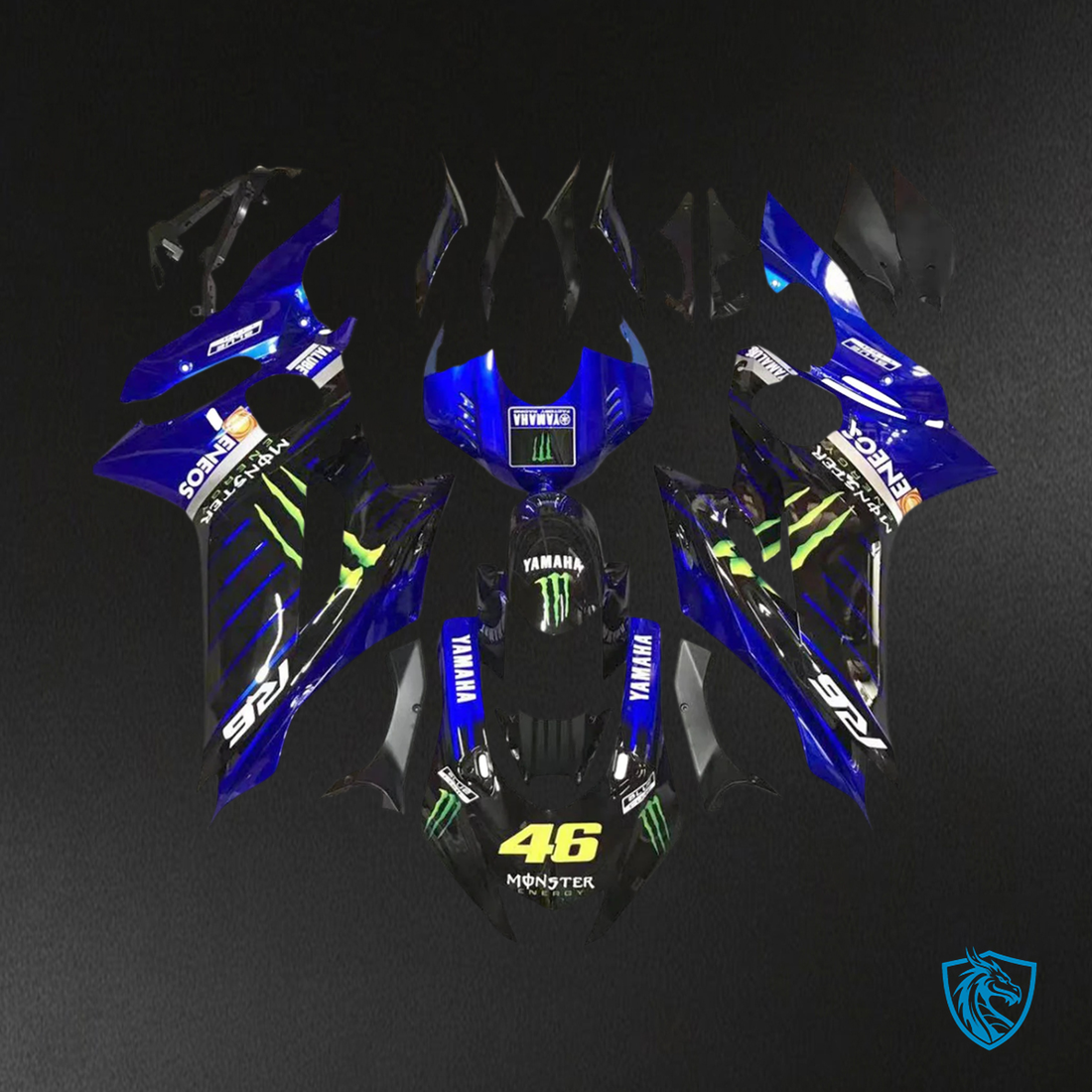 Yamaha YZF R6 (2017-2023) Glossy Blue & Black - Custom Fairing Kit