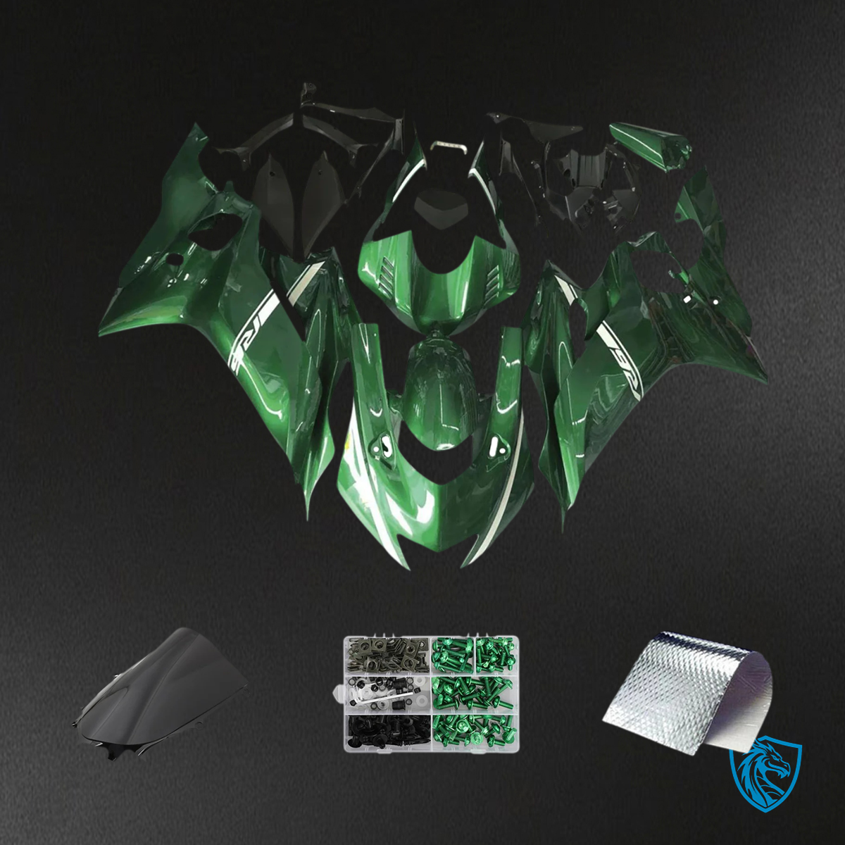 Yamaha YZF R6 (2017-2023) Glossy Dark Green Custom - Fairing Kit