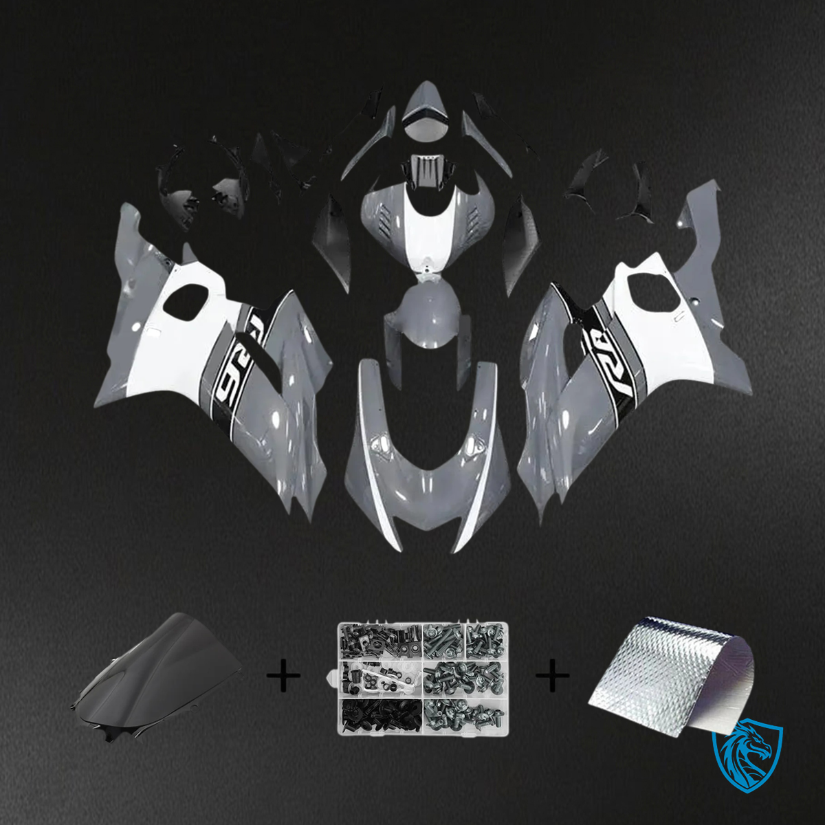 Yamaha YZF R6 (2017-2023) Gray & Black - Custom ABS Fairing Kit