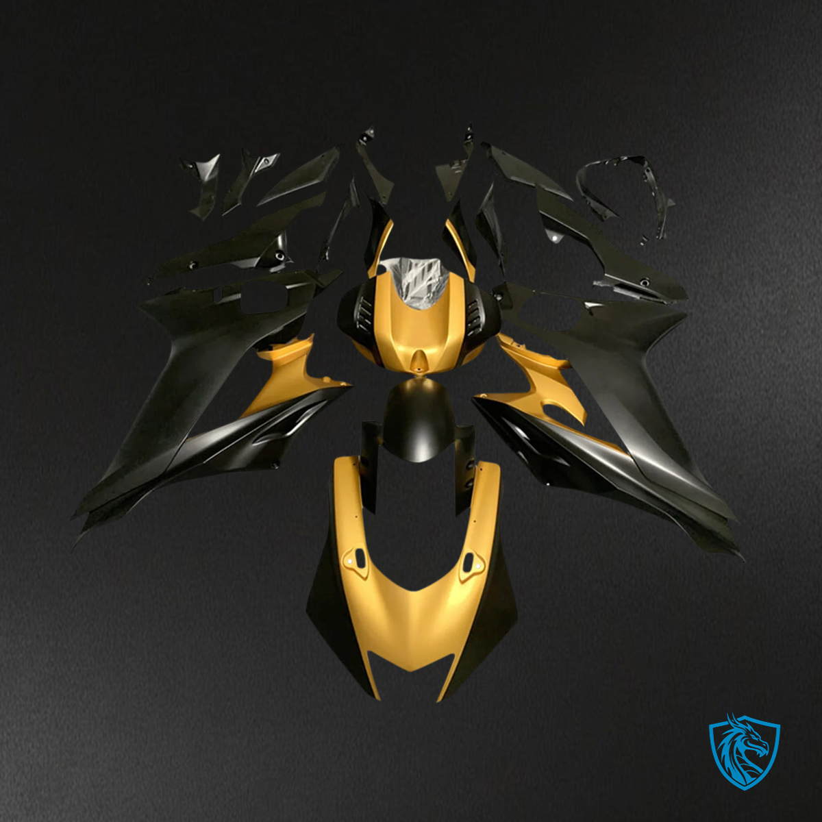 Yamaha YZF R6 (2017-2023) Matte Black & Gold - MERGEment Fairing Kit