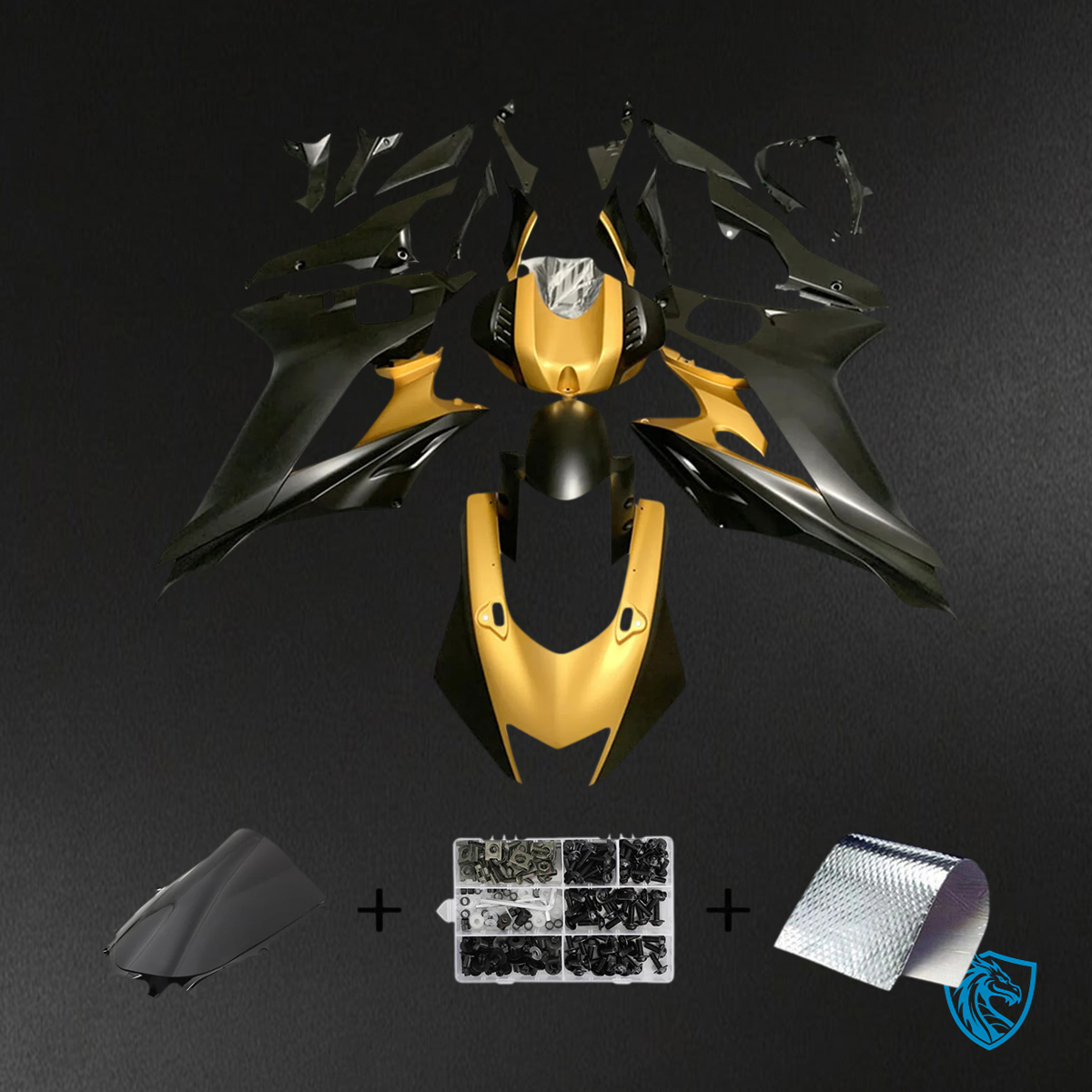 Yamaha YZF R6 (2017-2023) Matte Black & Gold - MERGEment Fairing Kit