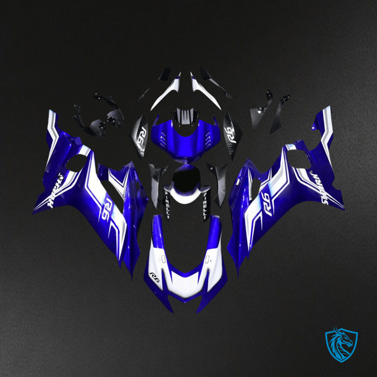 Yamaha YZF R6 (2017-2023) White, Blue & Black - Aftermarket Fairing Kit