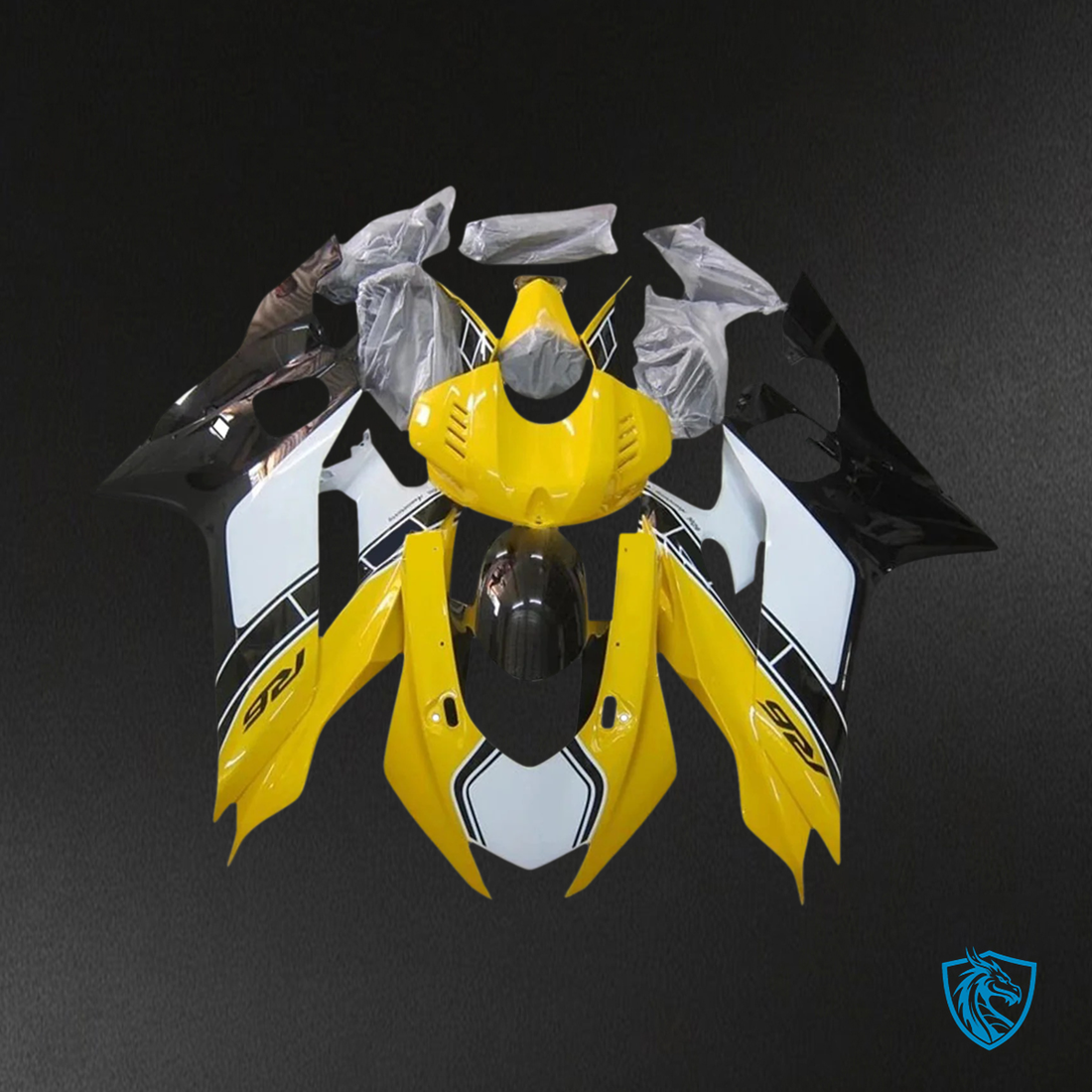 Yamaha YZF R6 (2017-2023) White, Yellow & Black - Custom ABS Fairing Kit