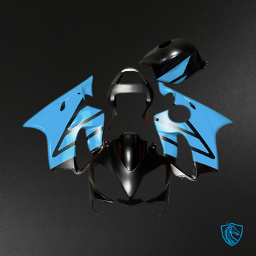 Honda CBR600 F4i (2001-2003) Matt Black & Light Blue Motorcycle - Custom ABS Fairing Kit