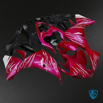 Yamaha YZF R1 (2009-2011) Gloss Red Flame - Custom ABS Fairing Kit