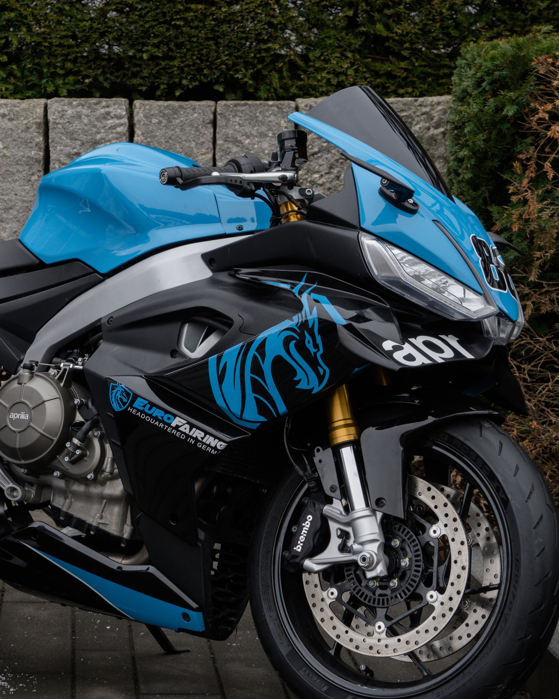 Aprilia RS660 EuroFairings Blue Edition fairing kit, low angle right side