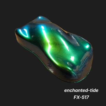 Enchanted-Tide FX-517 – Premium Aqua-Teal Iridescent Paint Sample