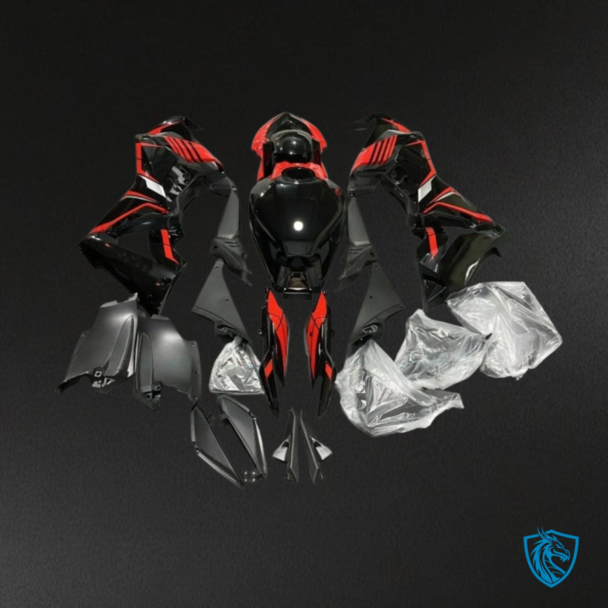 Honda CBR650R (2019-2020) Gloss Red & Black - Custom ABS Fairing Kit