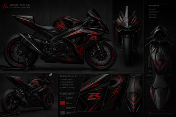Suzuki GSX-R 750 K6 (2006–2007) Custom Matte Black & Red Fairings Kit