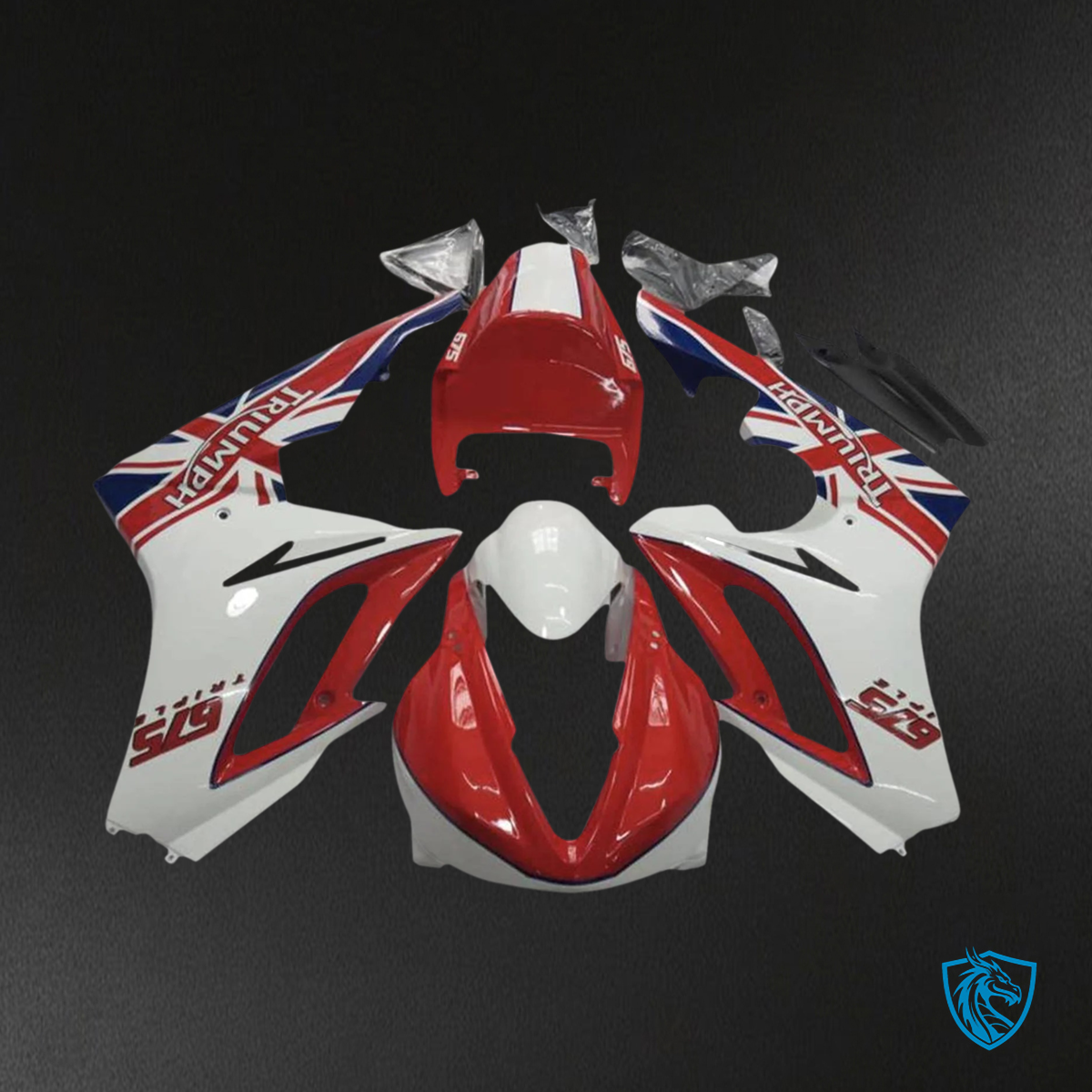 Triumph Daytona 675 (2009-2012) Red & White Flag - Fairing Kit