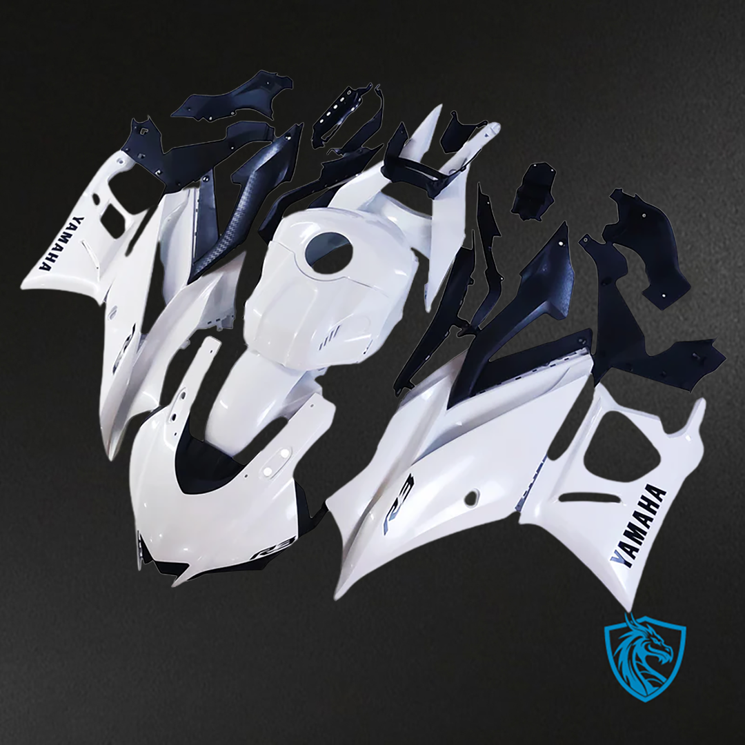 Yamaha YZF R3-R25 (2022-2023) Fairing Kit - White & Black ABS Bodywork