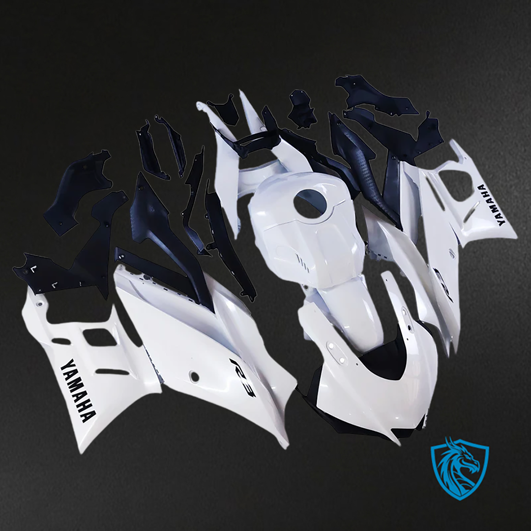 Yamaha YZF R3-R25 (2022-2023) Fairing Kit - White & Black ABS Bodywork