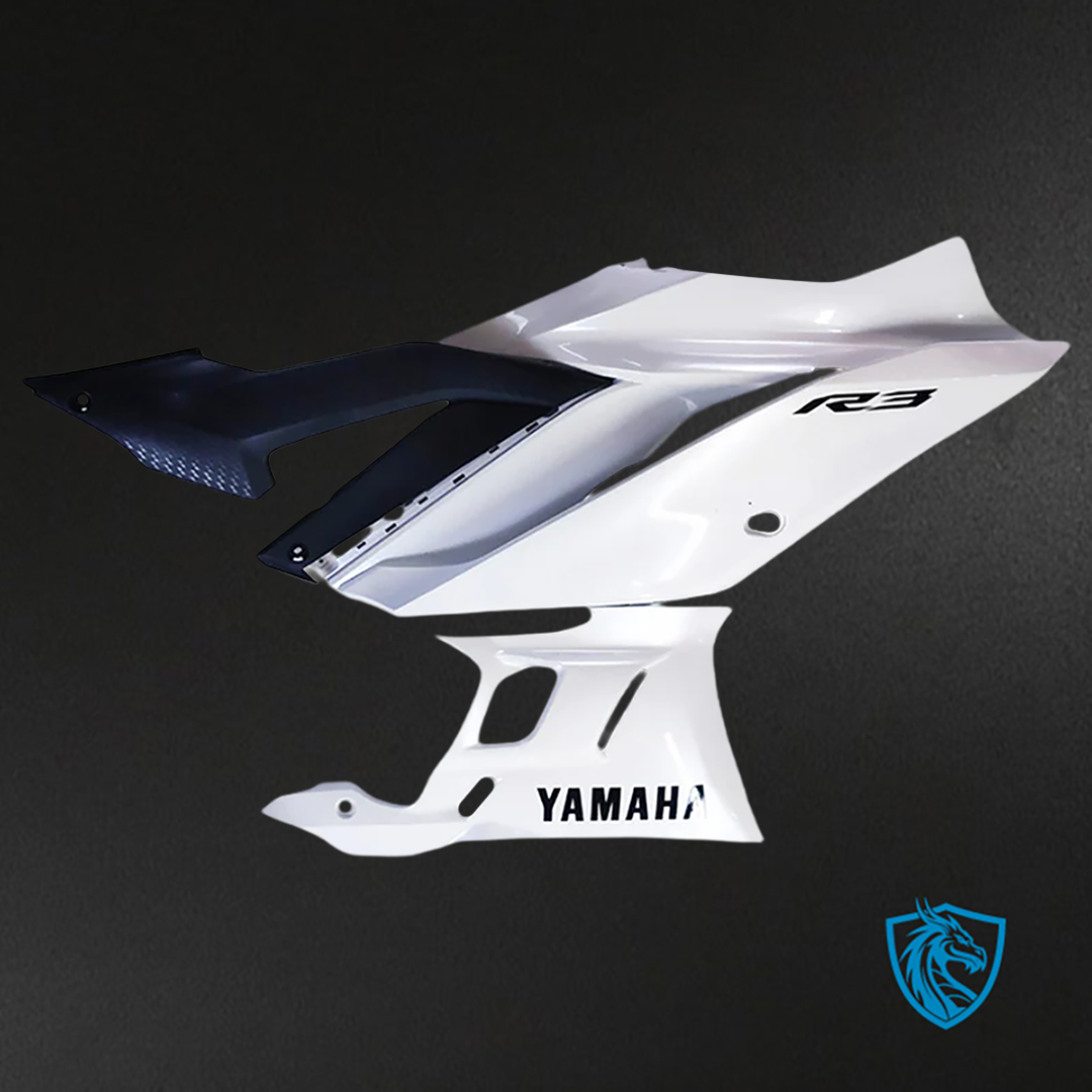 Yamaha YZF R3-R25 (2022-2023) Fairing Kit - White & Black ABS Bodywork