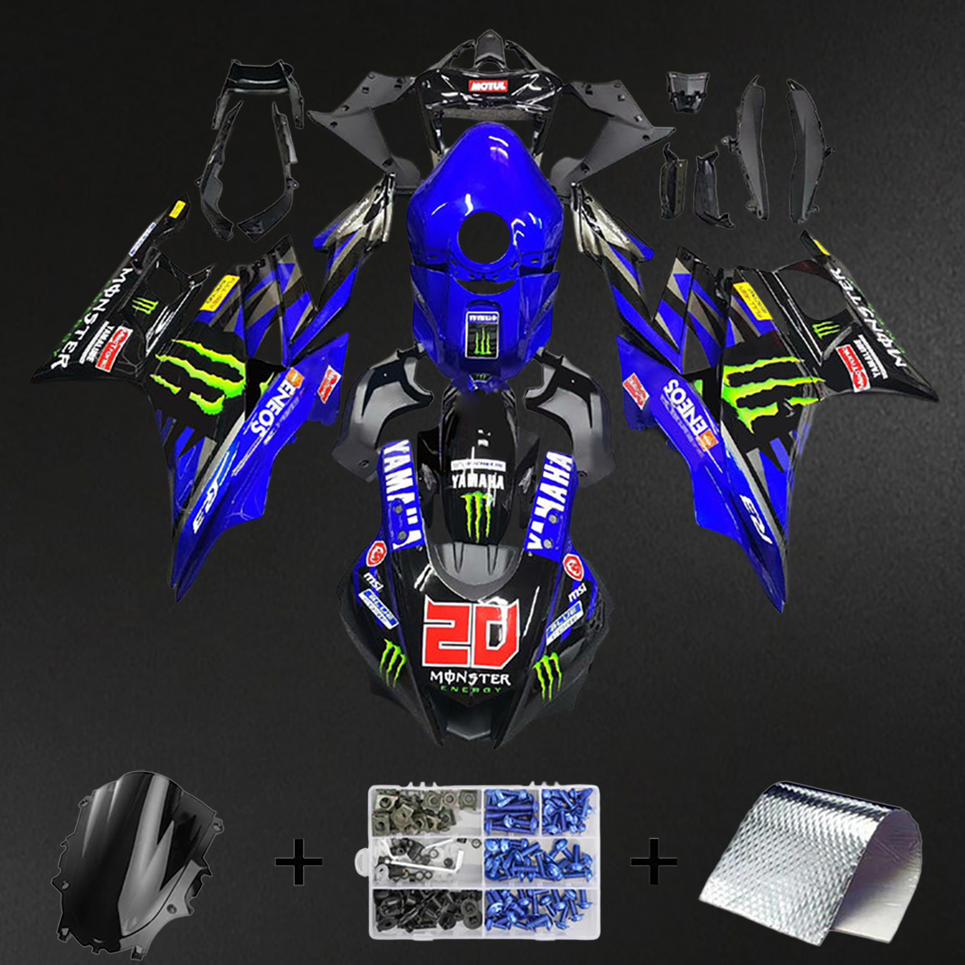 Yamaha YZF-R3-R25 (2022-2024) Black, Blue & Green Fairing ABS Bodywork